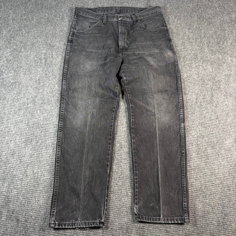Vtg Rustler Jeans Mens 34x29 Black Good Faded Regular Fit Denim 87619CB